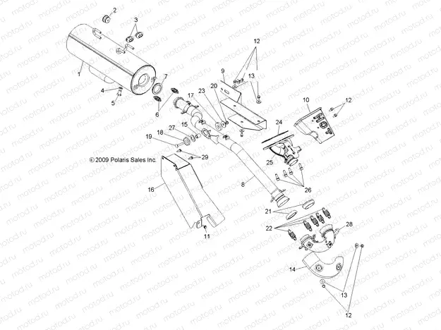 ENGINE | ENGINE, EXHAUST - R10TH76/TY76 ALL OPTIONS (49RGREXHAUST108004X4)