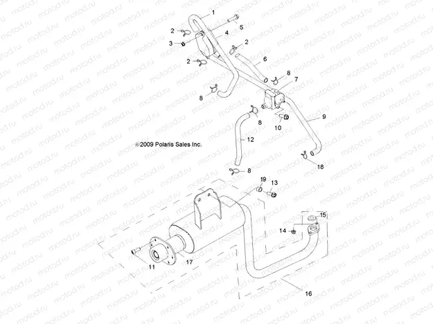 ENGINE | ENGINE, EXHAUST - R11VA17AA (49RGREXHAUST10RZR170)