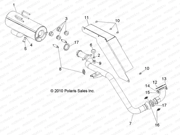ENGINE | ENGINE, EXHAUST - R13RH50AG/AH/AM/AR (49RGREXHAUST10400)