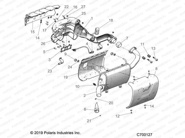 ENGINE | ENGINE, EXHAUST - R19RSU99A9/AD/B9/BD (C700127)