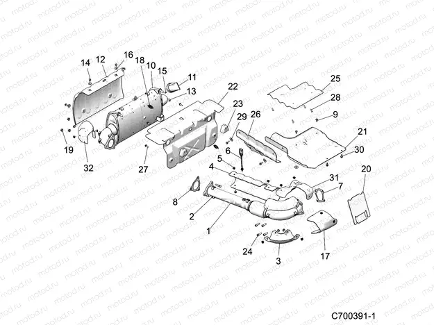 ENGINE | ENGINE, EXHAUST SYSTEM (FROM 10/1/2018) - Z19VEL92AK/AR/LR/AM (C700391-1)