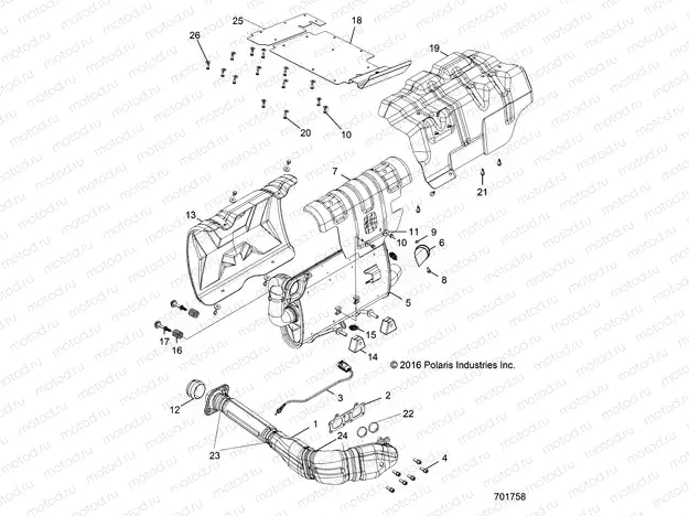 ENGINE | ENGINE, EXHAUST SYSTEM - G21G4E99NW (701758)