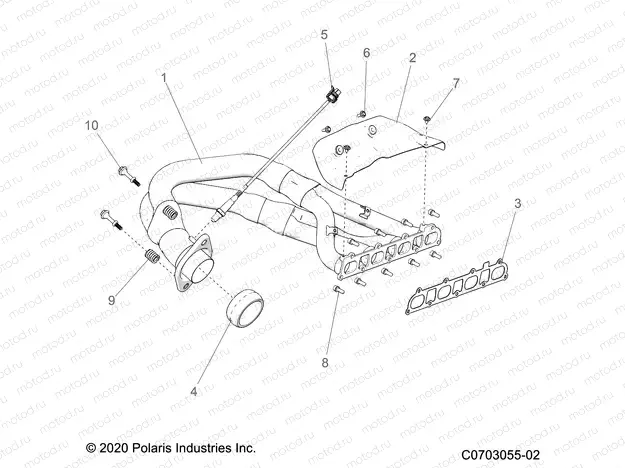 ENGINE | ENGINE, EXHAUST SYSTEM, HEADPIPE AND RELATED - Z22RME2KAG/BG/K2KAN/BNZ22RME2KAG/BG/K2KAN/BN/V2KAN/BN (C0703055-02)