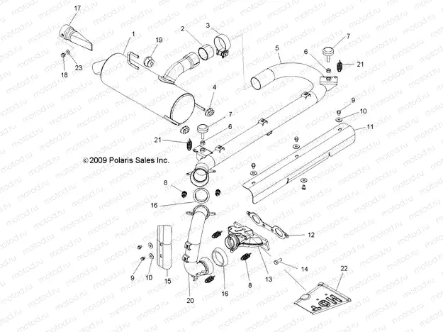 ENGINE | ENGINE, EXHAUST SYSTEM - R10VH76 ALL OPTIONS/VY76AZ (49RGREXHAUST10RZR)