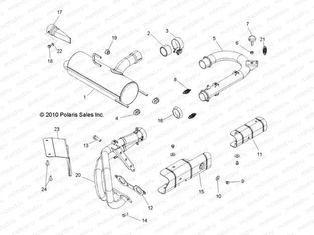 ENGINE | ENGINE, EXHAUST SYSTEM - R11VH76/VY76 ALL OPTIONS (49RGREXHAUST11RZR)