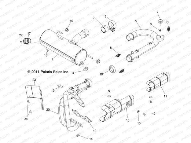 ENGINE | ENGINE, EXHAUST SYSTEM - R13VH76AC/AD/AN/AS/EAI (49RGREXHAUST12RZR)
