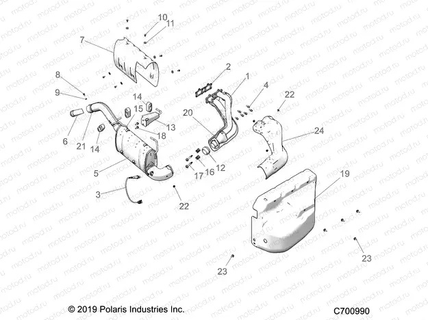 ENGINE | ENGINE, EXHAUST SYSTEM - R22RRJ99A9/B9 (C700990)