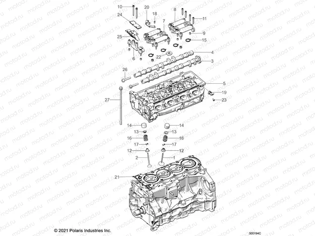 ENGINE | ENGINE, HEAD ASM and VALVES - T22AAFGB/HB/PGD/HD/RGB/HB (500194C)