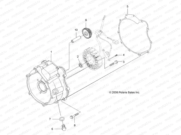 ENGINE | ENGINE, MAGNETO COVER - A13DN5EFL (49ATVMAGNETOCVR09SPXP550)