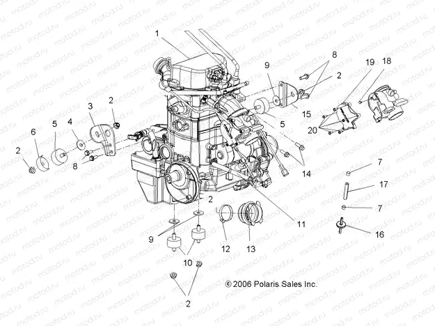 ENGINE | ENGINE, MOUNTING - A07MH76FA (49ATVENGINE800EFI)