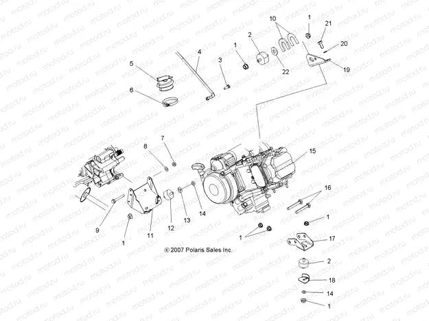 ENGINE | ENGINE, MOUNTING - A07TH50AL/AQ/AU/AZ/TN50AF/AS/AU (49ATVENGINEX2500EFI)