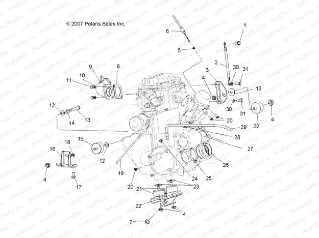 ENGINE | ENGINE, MOUNTING - A08BG50FA (49ATVENGINEMTG08SCRAM)