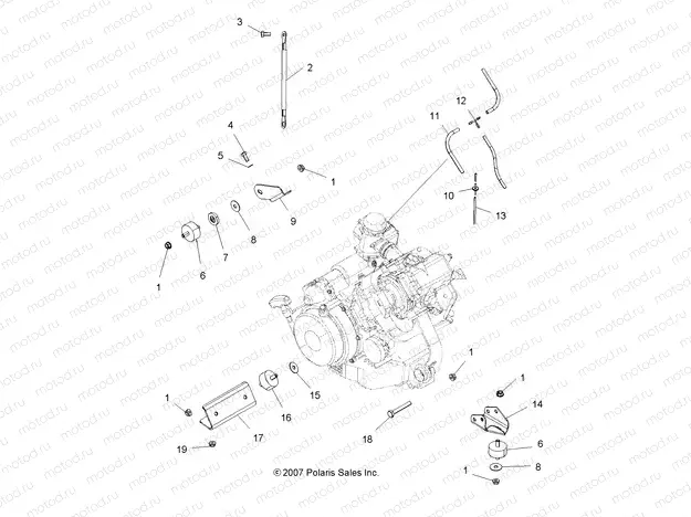 ENGINE | ENGINE, MOUNTING - A09CA32AA (49ATVENGINEMTG08TB)