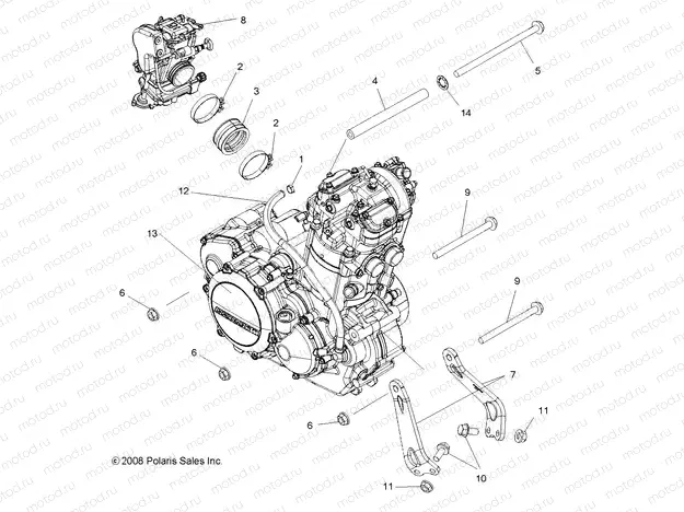 ENGINE | ENGINE, MOUNTING - A09GP52AA (49ATVENGINEMTG09OUT525)