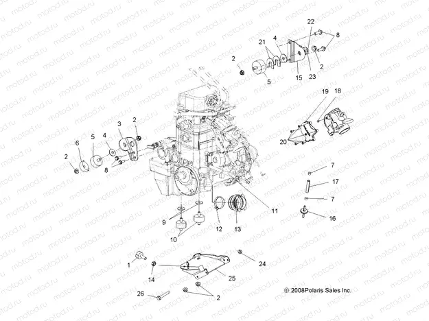ENGINE | ENGINE, MOUNTING - A09TN76AL/AX/AZ (49ATVENGINEMTG09SPX2800)