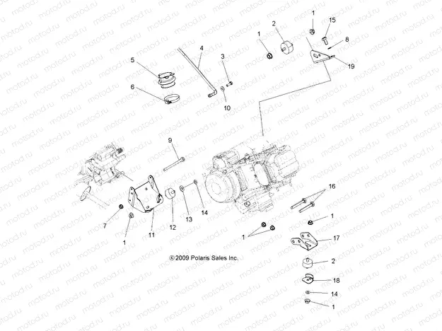 ENGINE | ENGINE, MOUNTING - A10DH50AX/AZ (49ATVENGINEMTG10SP500TRG)
