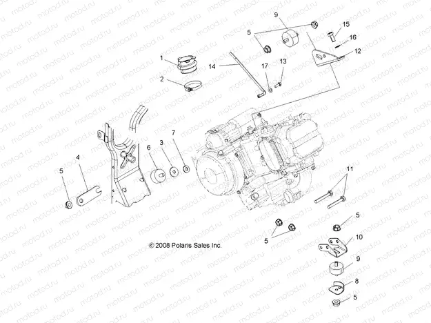 ENGINE | ENGINE, MOUNTING - A10MH50FX/FF (49ATVENGINEMTG10SP500)