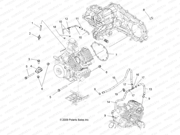ENGINE | ENGINE, MOUNTING - A11LB27AA (49ATVENGINEMTG10HAWK)