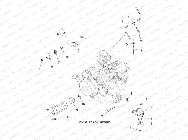 ENGINE | ENGINE, MOUNTING - A11NA32FA (49ATVENGINEMTG10TBLZR)