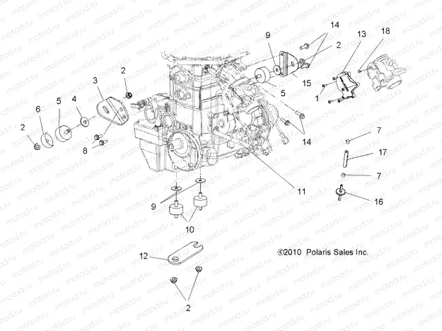 ENGINE | ENGINE, MOUNTING - A13MH76FF (49ATVENGINEMTG11SP800)