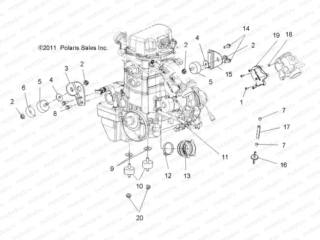 ENGINE | ENGINE, MOUNTING - A15S6A76FA (49ATVENGINEMTG136X6)