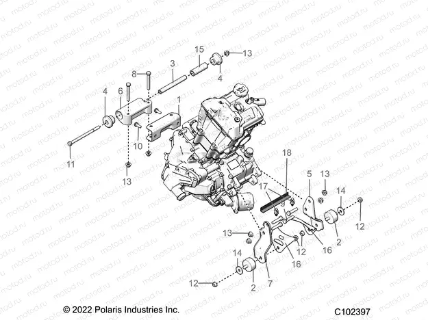 ENGINE | ENGINE, MOUNTING - A22SEE57K2/KK (C102397)