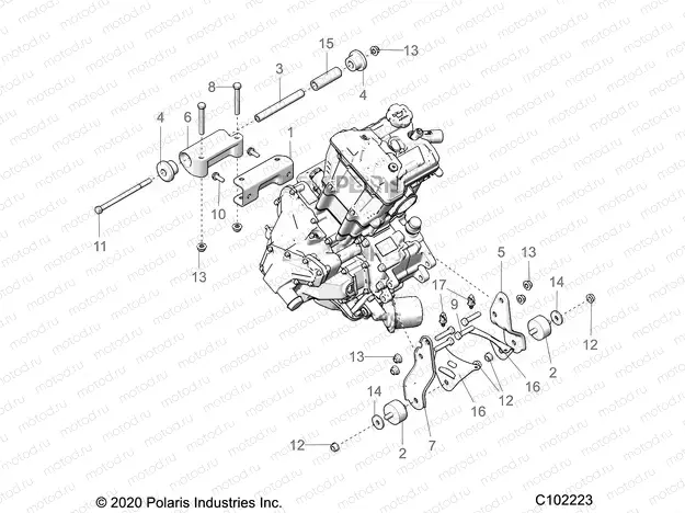 ENGINE | ENGINE, MOUNTING - A23SHE57AL/AS (C102223)