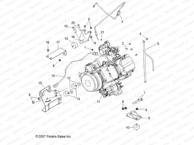 ENGINE | ENGINE, MOUNTING - R08RH50AF/AR/AT (49RGRENGINEMTG08500EFI)