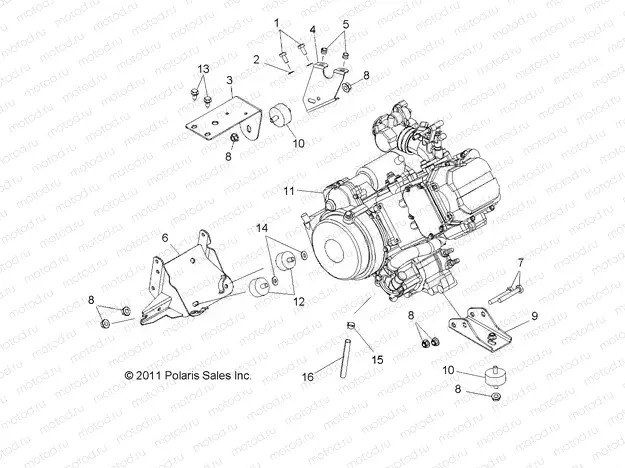ENGINE | ENGINE, MOUNTING - R13WH50AG/AH/AR/AX (49RGRENGINEMTG12500CREW)