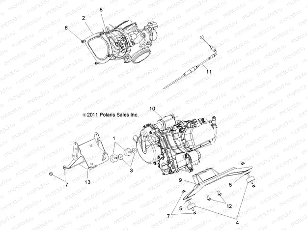 ENGINE | ENGINE, MOUNTING - R13WH76AG/AR/EAH/EAI (49RGRENGINEMTG12CREW)