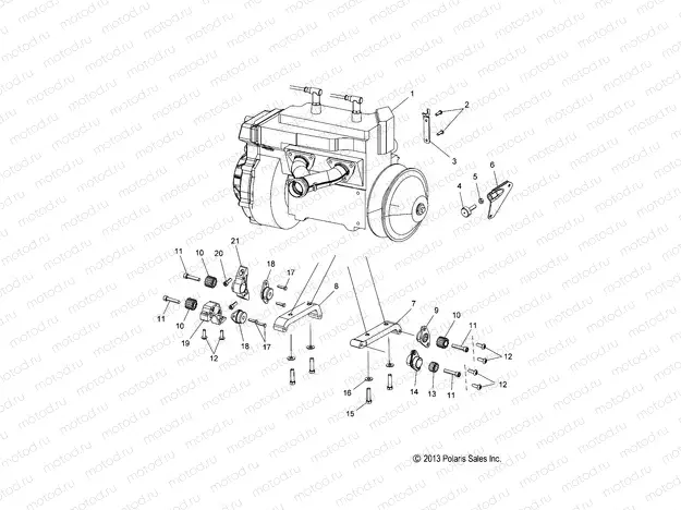 ENGINE | ENGINE, MOUNTING - S21CFF5BSL/BEL (49SNOWENGINEMOUNT14550)