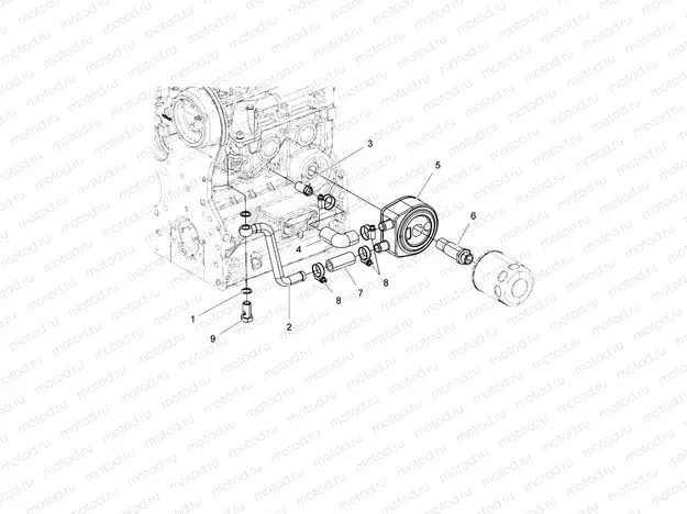 ENGINE | ENGINE, OIL COOLING SYSTEM - D18B3/4PD1AJ (49BRUTUSOILCOOL15DSL)