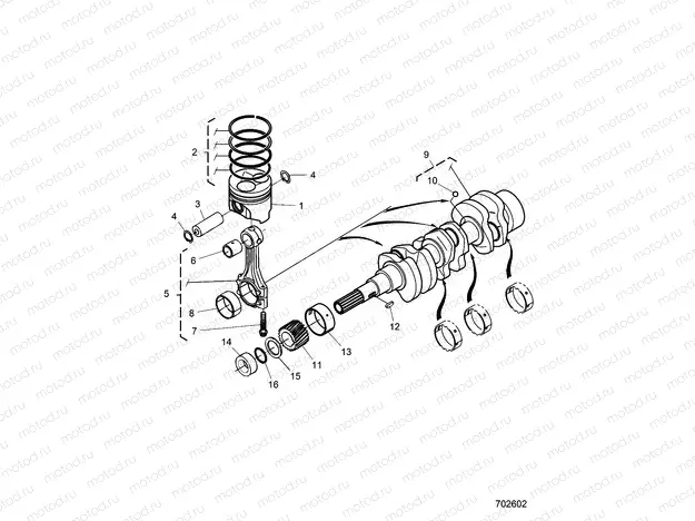 ENGINE | ENGINE, PISTON AND CRANKSHAFT - D21BBPD4B4 (702602)