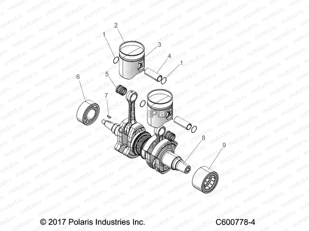 ENGINE | ENGINE, PISTON and CRANKSHAFT - S20EFS8RS/8RE ALL OPTIONS (C600778-4)