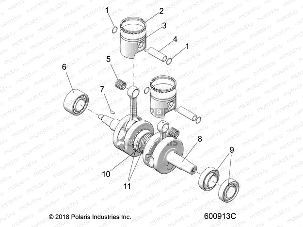 ENGINE | ENGINE, PISTON and CRANKSHAFT - S21DDL6PS ALL OPTIONS (600913C)