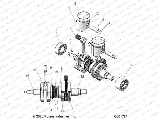 ENGINE | ENGINE, PISTON and CRANKSHAFT - S23TKV8MS (C601781)