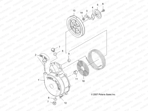 ENGINE | ENGINE, RECOIL STARTER - A09CA32AA (49ATVRECOIL08TB)