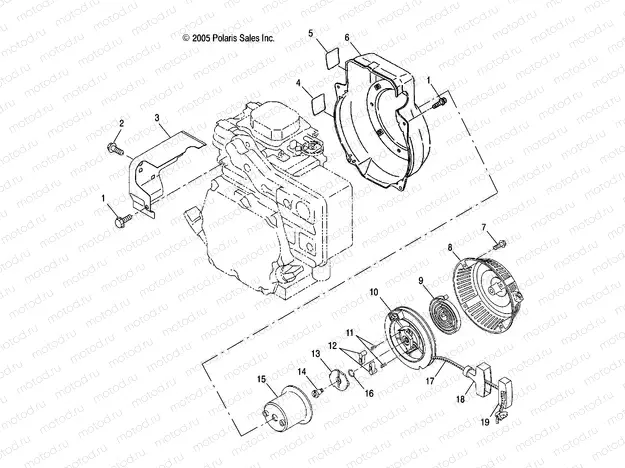 ENGINE | ENGINE, RECOIL STARTER and BLOWER HOUSING - S22WAA1ASA/1AEA (4997579757B07)