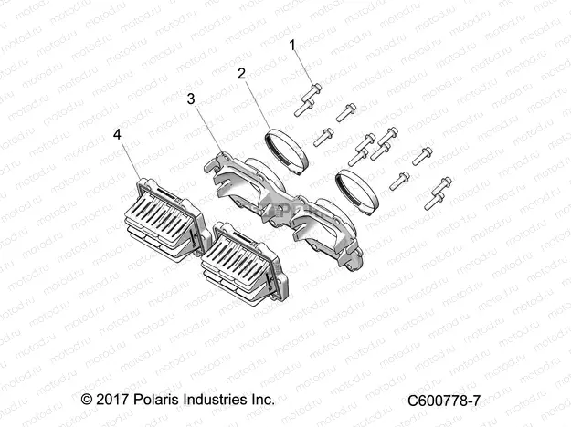 ENGINE | ENGINE, REED VALVE and THROTTLE BODY ADAPTOR - S21ELS8RS/8RE ALL OPTIONS (C600778-7)