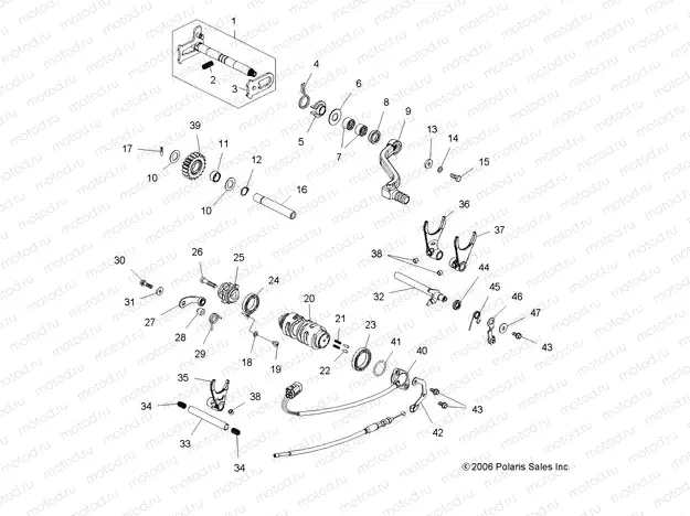 ENGINE | ENGINE, SHIFTING MECHANISM - A07GP52AA/AB (49ATVSHIFT07OUT525)