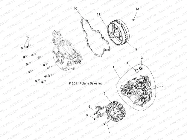 ENGINE | ENGINE, STATOR and COVER - R13XT87AA/9EAK (49RGRMAGNETOCVR12RZRXP900)