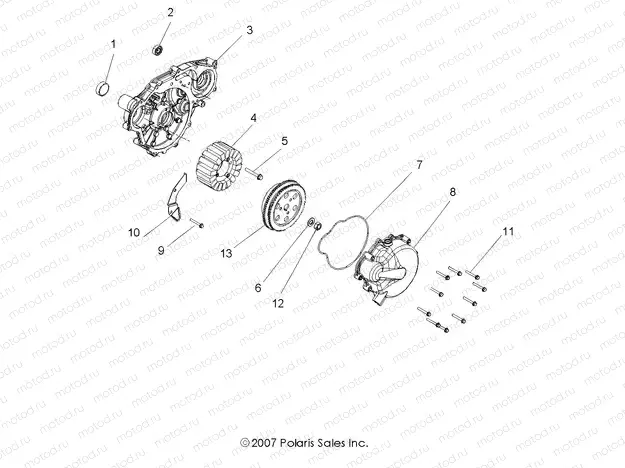 ENGINE | ENGINE, STATOR and FLYWHEEL - R11VH76/VY76 ALL OPTIONS (49ATVMAGNETO08VISTA)