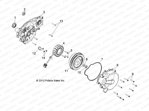 ENGINE | ENGINE, STATOR and FLYWHEEL - R13TH76/7E (49RGRSTATOR13CREW)