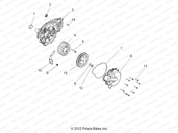ENGINE | ENGINE, STATOR and FLYWHEEL - R13XE76AD/EAI (49RGRMAGNETOCVR013RZR)