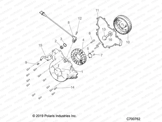 ENGINE | ENGINE, STATOR AND FLYWHEEL - R20T6U99AM/AS/BM/BS (C700762)