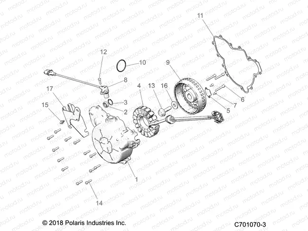 ENGINE | ENGINE, STATOR AND FLYWHEEL - Z20ASS99C2/CH (C701070-3)