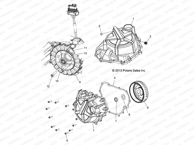 ENGINE | ENGINE, STATOR COVER AND FLYWHEEL - R15RMA32FA (49ATVFLYWHEEL14SP325)