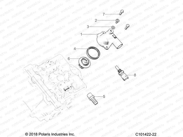 ENGINE | ENGINE, THERMOSTAT and COVER - A19SDA57R1/SDE57R1 (C101422-22)