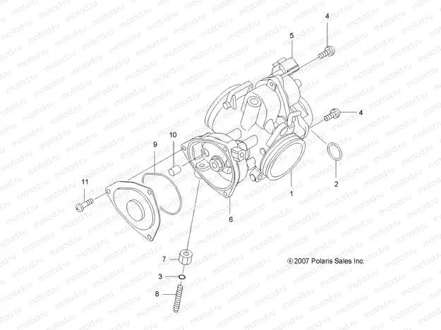 ENGINE | ENGINE, THROTTLE BODY - A08TN50EA (49ATVTHROTTLEBODY08X2500QUAD)
