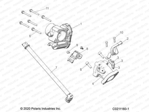 ENGINE | ENGINE, THROTTLE BODY and FUEL RAIL, EVAP - A20SEJ57B1/B4/B7/B9 (C0211160-1)